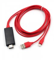 HDMI kábel pre zrkadlenie obrazovky iPhone Červený
