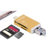 Čítačka MicroSD SDHC SD TF kariet pre Iphone/Ipad (lightning), s MicroUSB konektormi